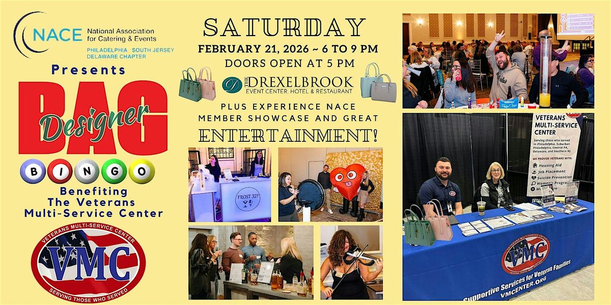 2026 Designer Bag Bingo - Benefiting NACE & Veterans Multi-Service Center, 21 February | Event in Drexel Hill