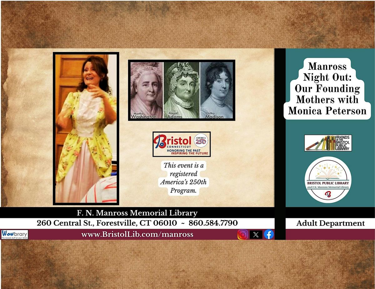 Manross Night Out: Our Founding Mothers with Monica Peterson, 25 February | Event in Bristol | AllEvents