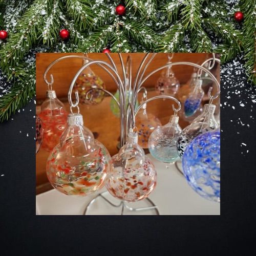 Glass hand blowing Ornaments , Ember Arts, Weston, December 21 2023