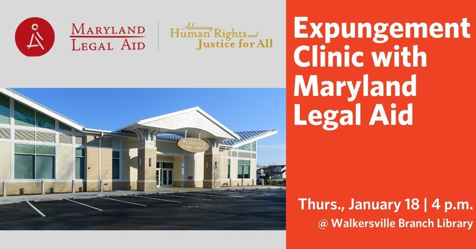 Free Expungement Clinic with Maryland Legal Aid, Walkersville Public