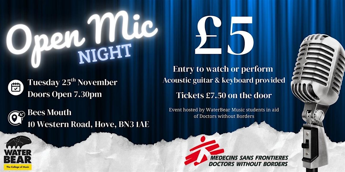 Doctors Without Borders Open Mic Charity Fundraiser | Event in Brighton and Hove | AllEvents