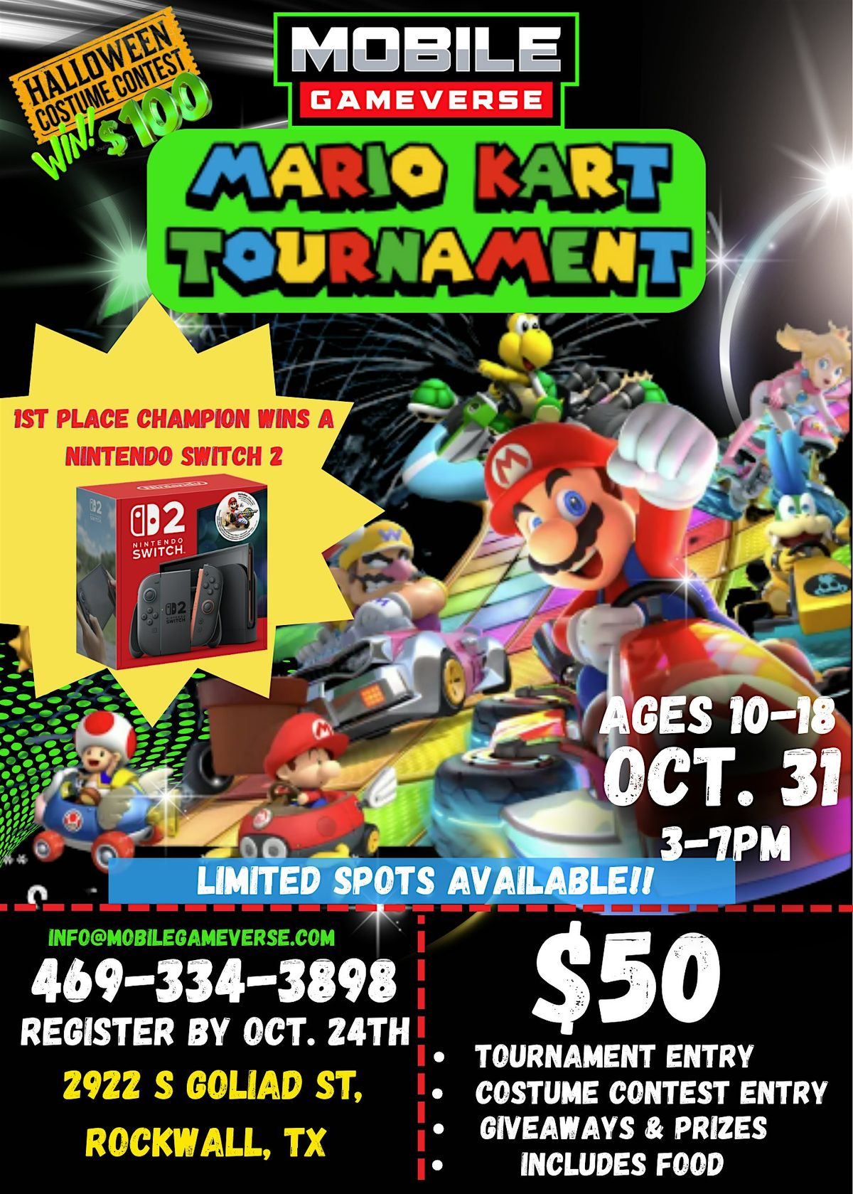 Halloween Mario Kart Tournament | Win a Nintendo Switch 2 & Mario Kart ...