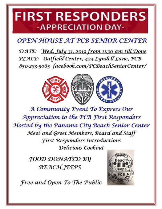 PCB First Responder Appreciation Lunch, PCB Senior Center, Panama City