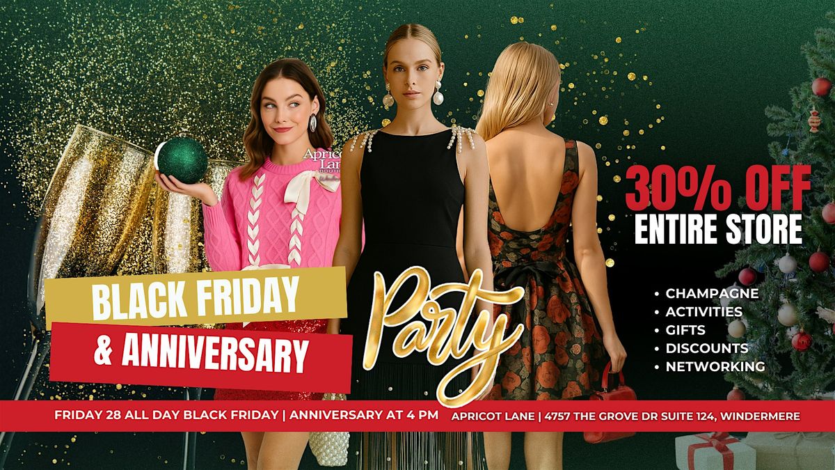 ✨ Black Friday & Anniversary Party at Apricot Lane Windermere ✨, 28 November | Event in Windermere