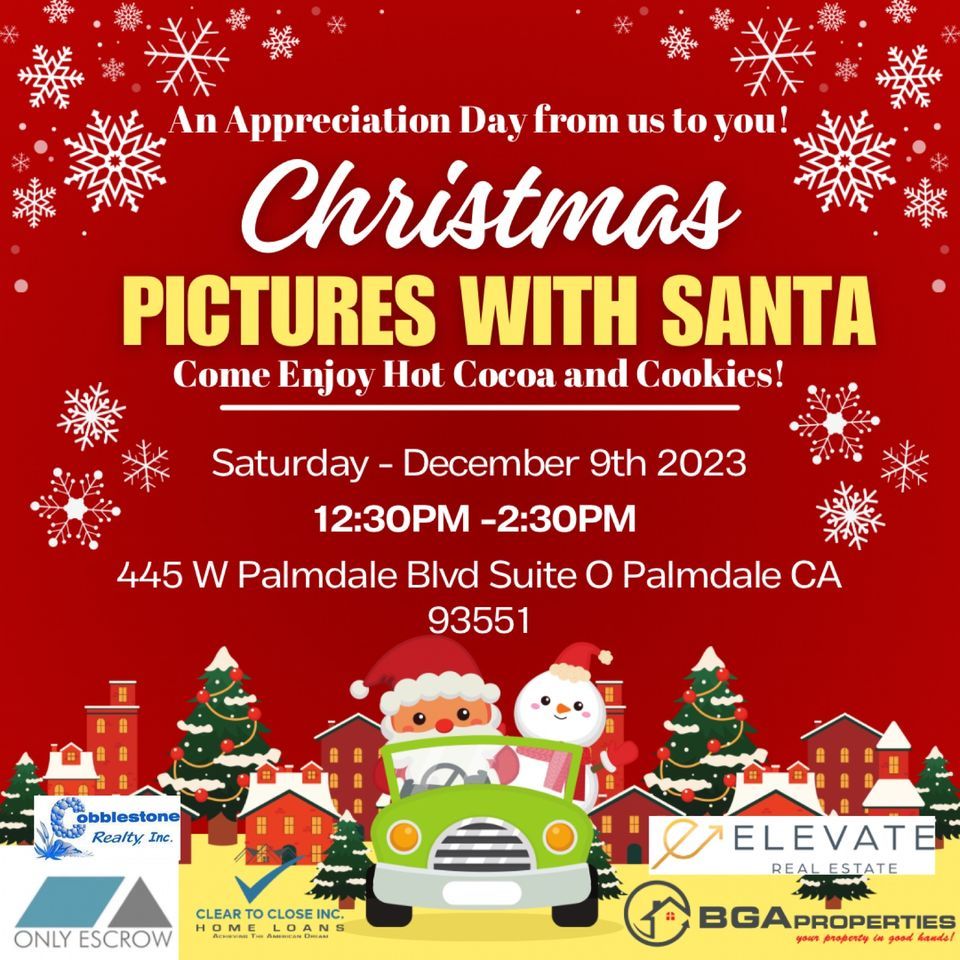 Take a photo and eat a cookie with Santa, clients, agents, friends