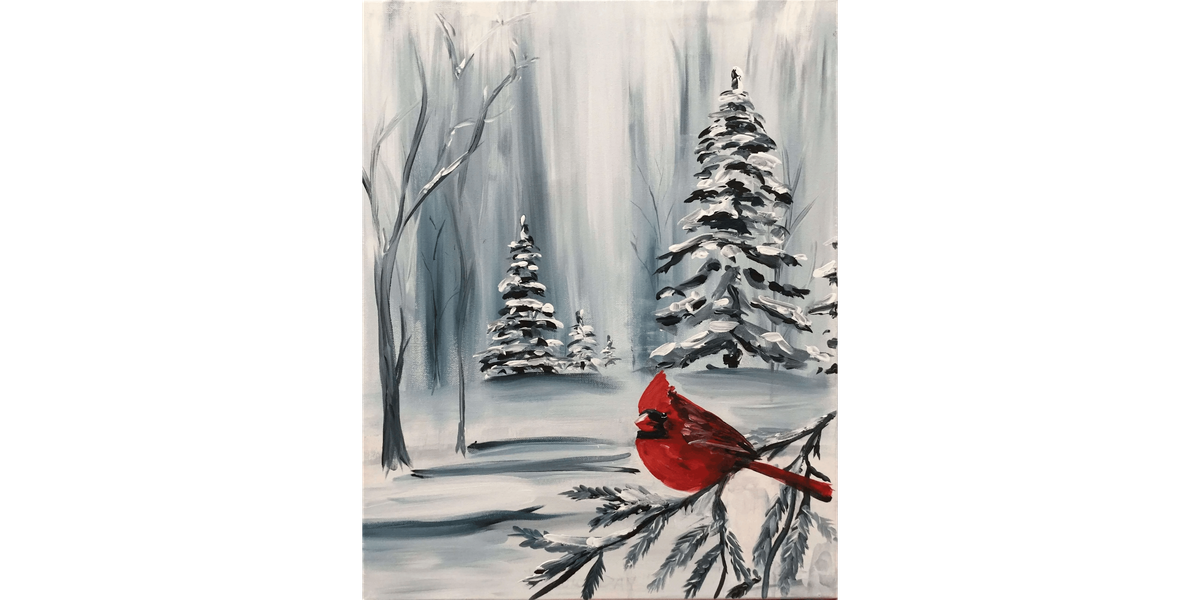 Winter Cardinal - Paint and Sip in Boston | Classpop!™, 25 January | Event in Boston | AllEvents