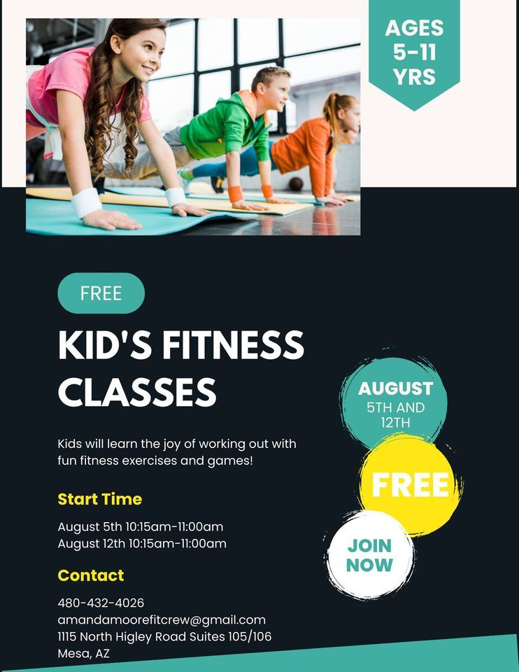 FREE AMP KIDS FITNESS CLASS AMP Fitness Higley August 5 2023 free-amp-kids-fitness-class-amp-fitness-higley-august-5-2023