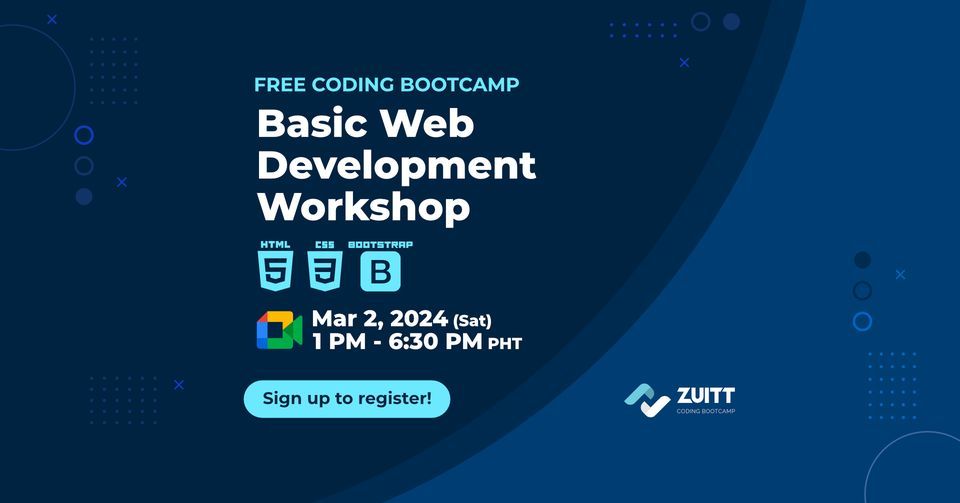 Free Coding Bootcamp: Basic Web Development Workshop, Online event ...