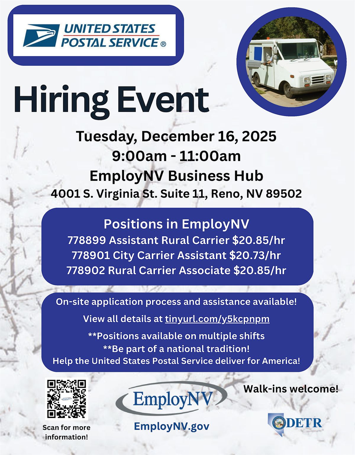 USPS Hiring Event, 16 December | Event in Reno | AllEvents