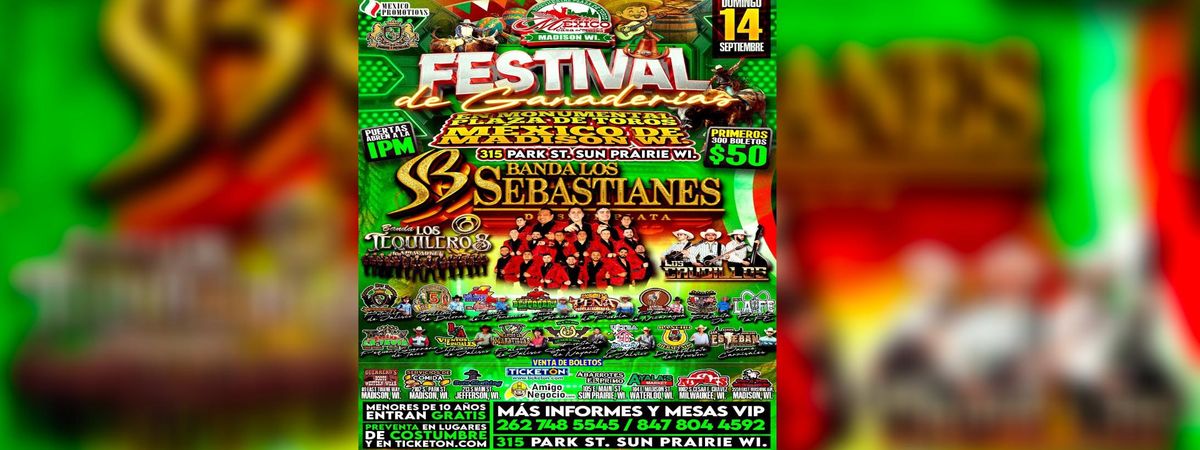 BANDA LOS SEBASTIANES CON FESTIVAL DE GANADERIAS, 14 September | Event in Sun Prairie | AllEvents