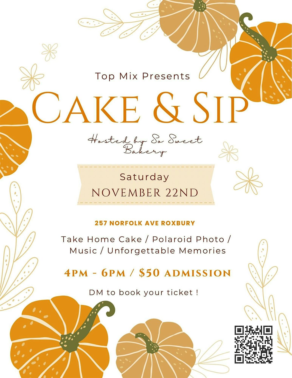 Cake and sip at top mix, 22 November | Event in Boston | AllEvents