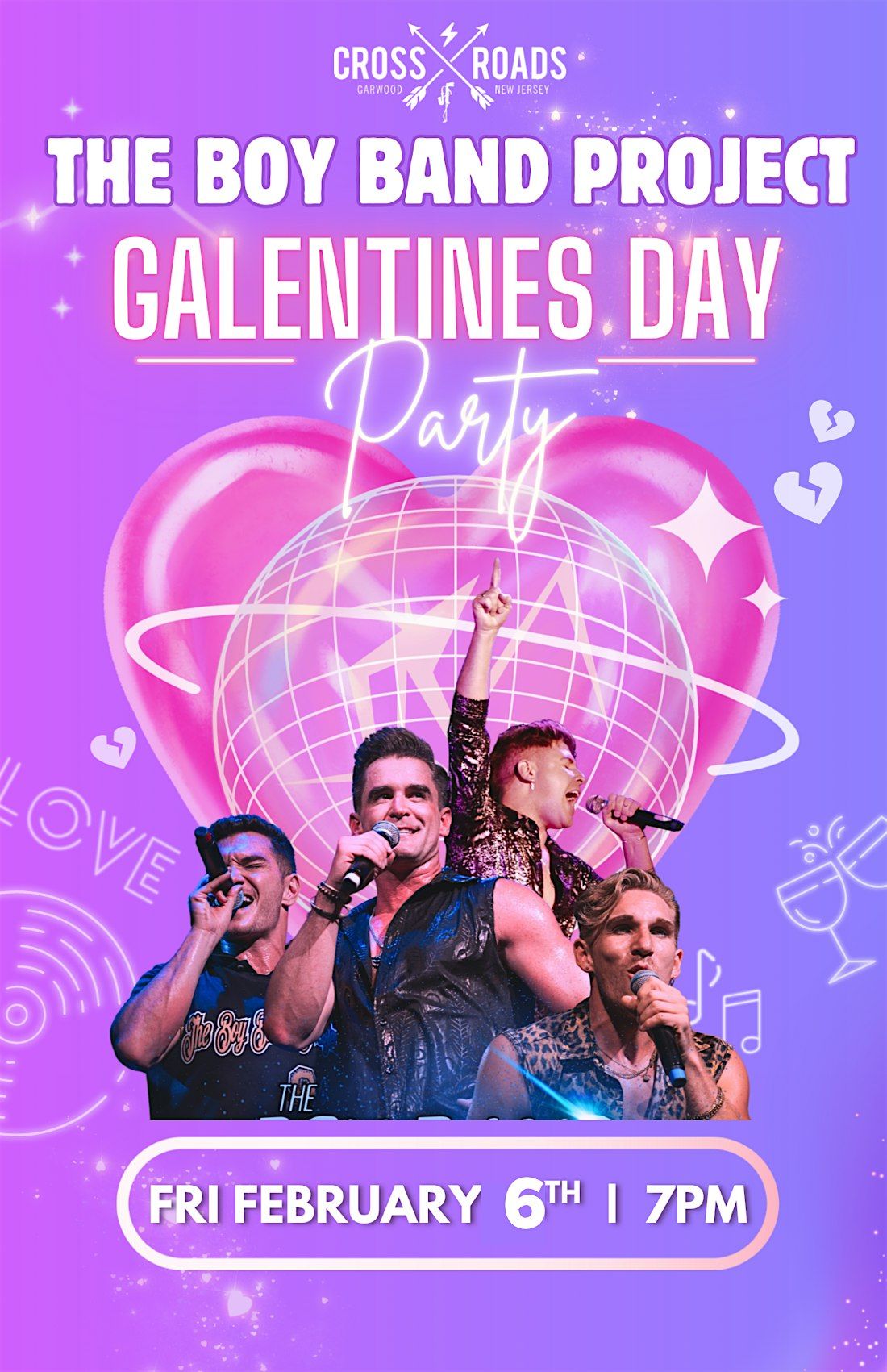 The Boy Band Project at Crossroads: Galentines Day Bash, 6 February | Event in Garwood | AllEvents