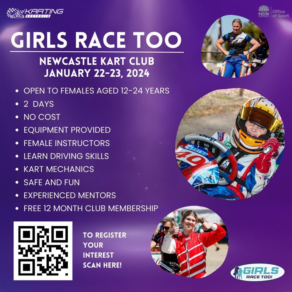 GIRLS RACE TOO PROGRAM, Newcastle Kart Racing Club, Warners Bay ...