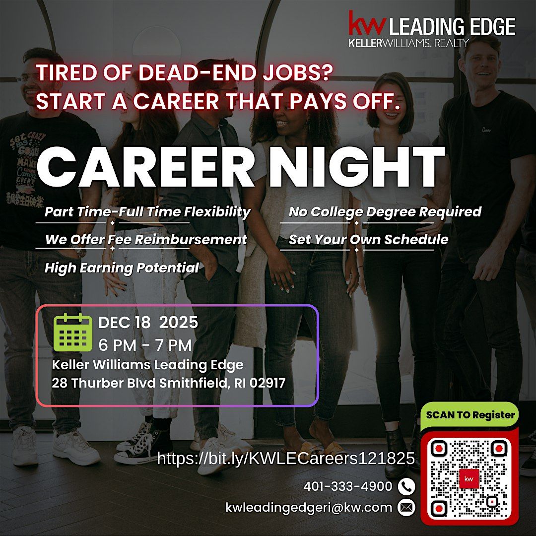 Become A Real Estate Agent! - Career Night  12/18/2025, 18 December | Event in Smithfield | AllEvents