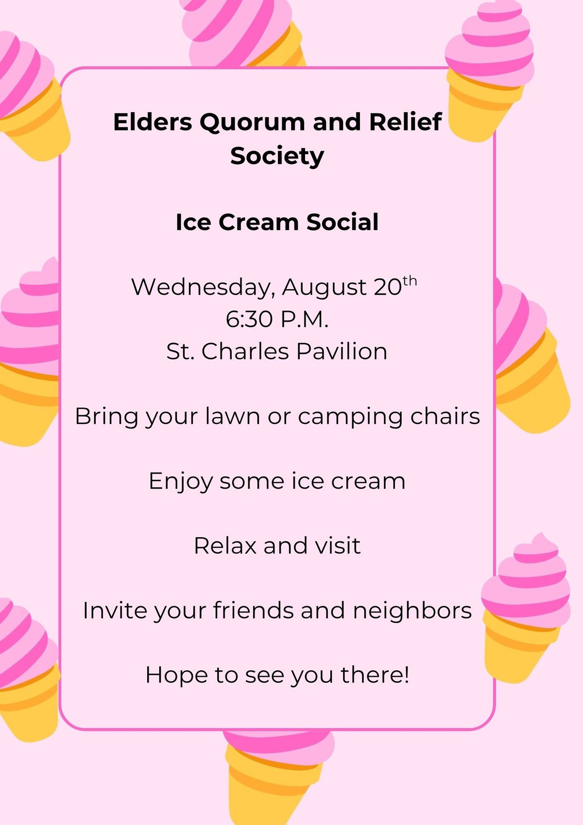 Men and Women Ice Cream Social | Event in St. Charles | AllEvents