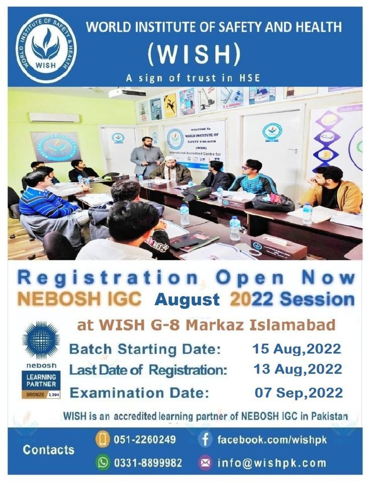 NEBOSH IG L 3 UK In OSH August 2022 Session WISH World Institute Of 
