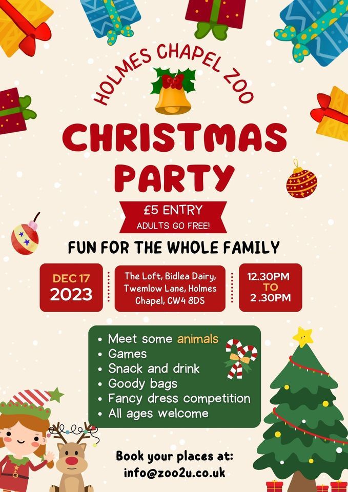 Christmas Party at Holmes Chapel Zoo, Zoo2U, Alderley Edge, December 17