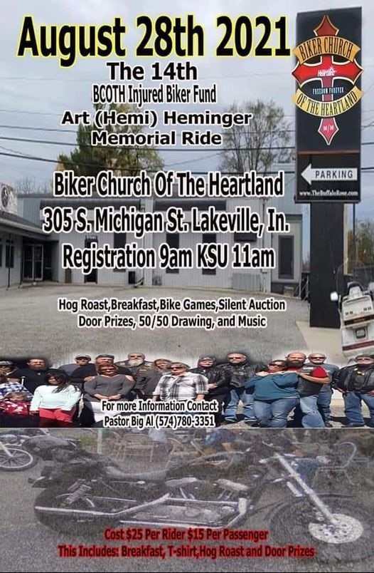 Hemi Memorial Ride For Injured Bikers Biker Church Of The Heartland South Bend August 28 2021 Allevents In Heartland Park Events 2022