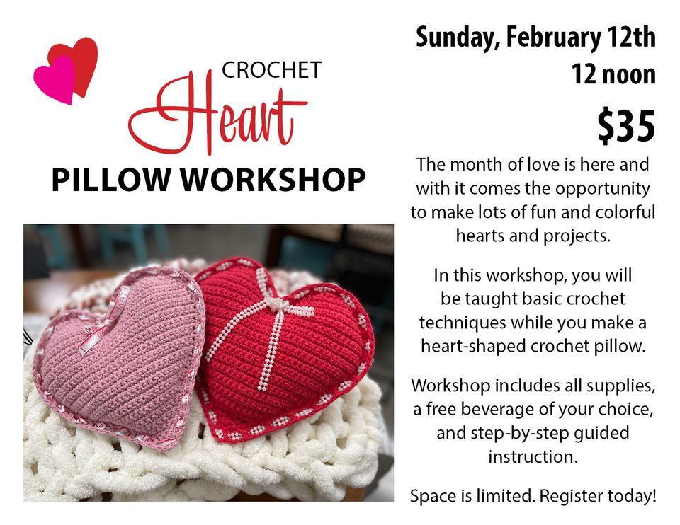 Crochet Heart Pillow Pinspiration Albuquerque, 12 February
