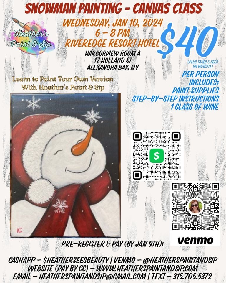 Snowman Painting Canvas Class Riveredge Resort Alexandria Bay 10 snowman-painting-canvas-class-riveredge-resort-alexandria-bay-10