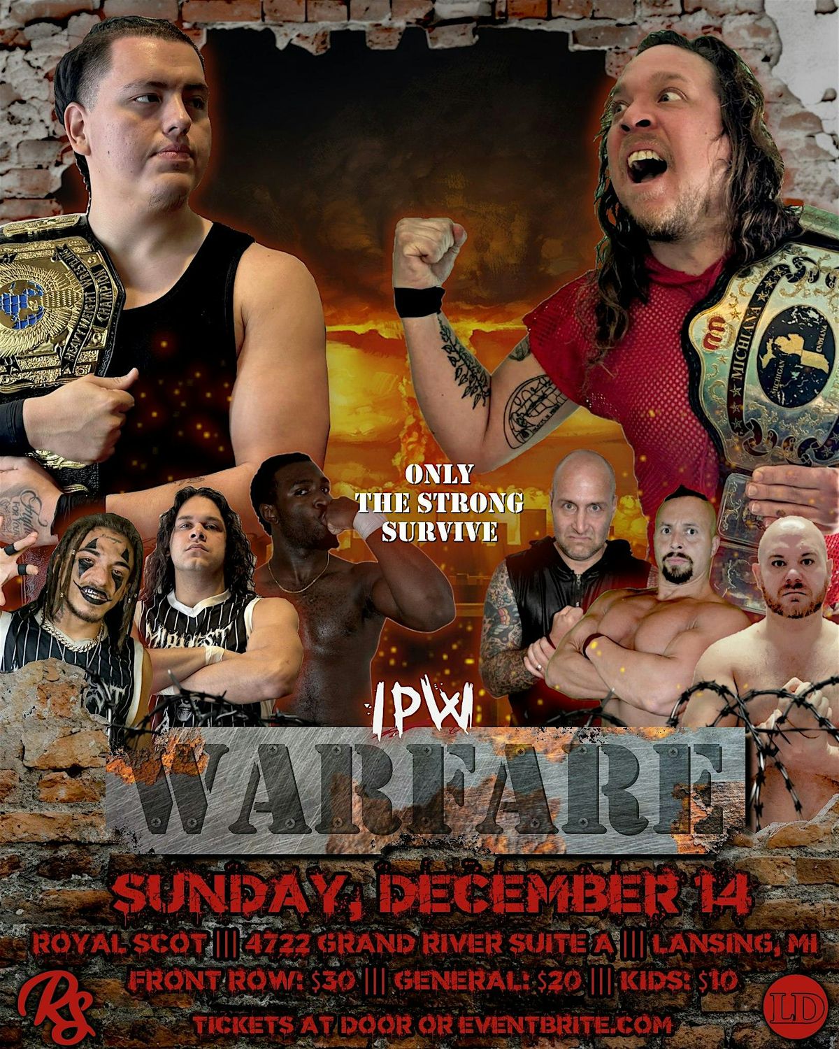 IPW: WARFARE - Live Pro Wrestling - SUN, DEC 14 [6PM] Royal Scot in Lansing, 11 January | Event in Lansing