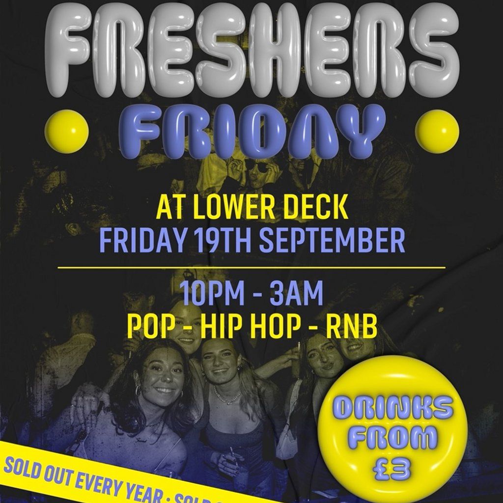 Freshers Friday @ Lower Deck Greenwich - Friday 19th September, 19 September | Event in Barking | AllEvents