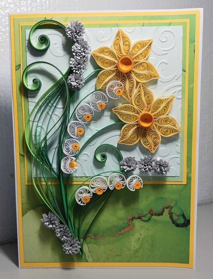 Quilled Daffodil card 20, 1022 14th Ave, Longview, WA 986322319
