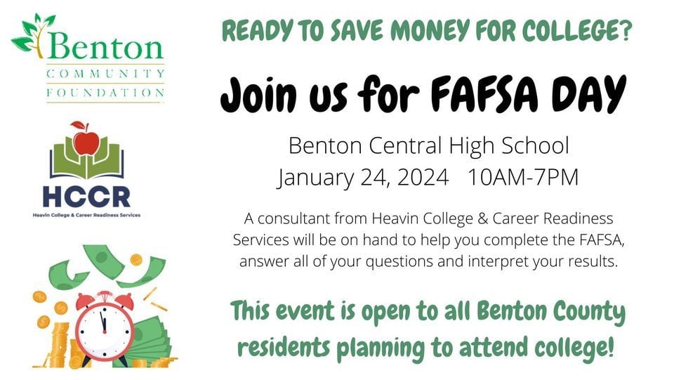 FAFSA Day at BC, Benton Central Jr/Sr High School, Oxford, January 24