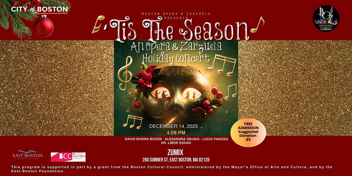 'Tis The Season- An Opera & Zarzuela Holiday Concert, 14 December | Event in Boston | AllEvents