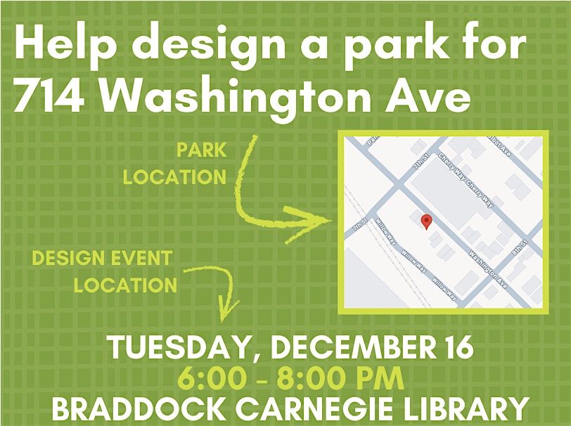 Community Co-Design Event: 714 Washington Ave., 16 December | Event in Braddock | AllEvents
