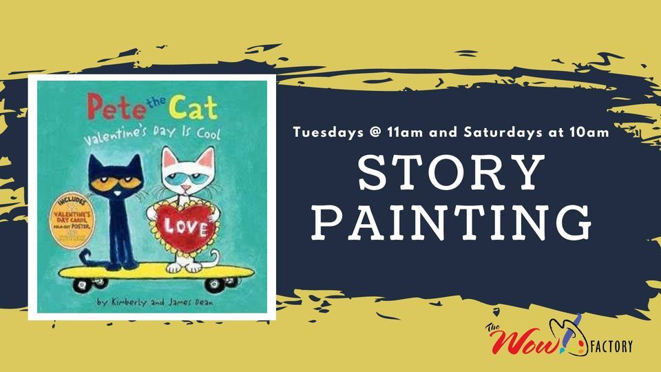 Story painting pete the cat valentines day is cool the wow factory