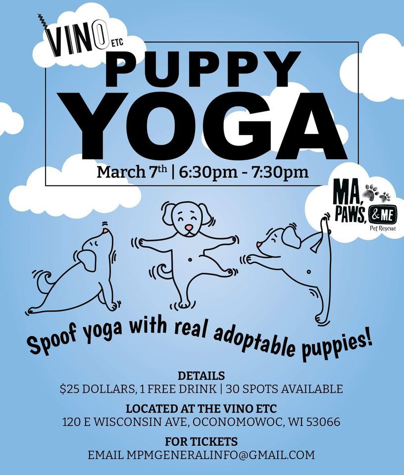 Puppy Yoga, Vino Etcetera, Oconomowoc, 7 March 2024 AllEvents.in