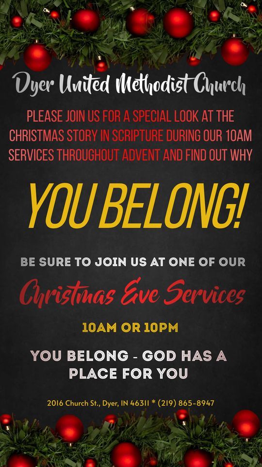 Christmas Eve Service 10am, Dyer United Methodist, December 24 2023 AllEvents.in