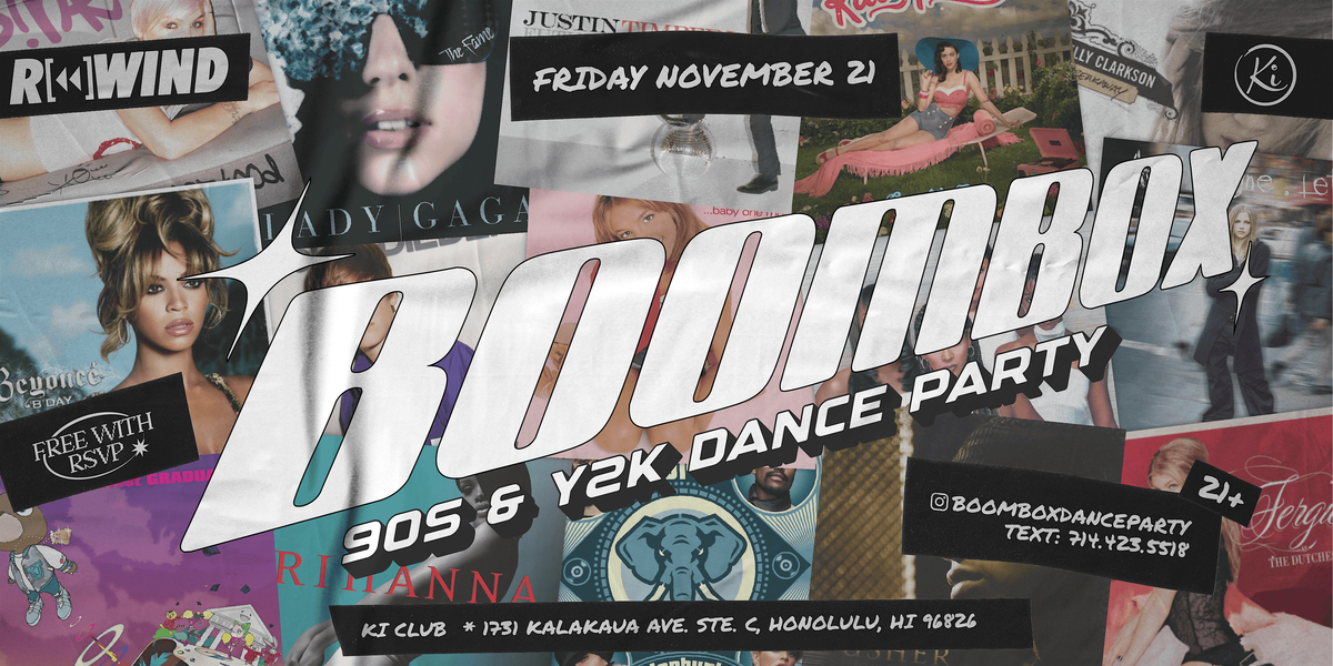 Boombox: 90's and Y2K Dance Party by Rewind OC x Ki Club, 21 November | Event in Honolulu | AllEvents