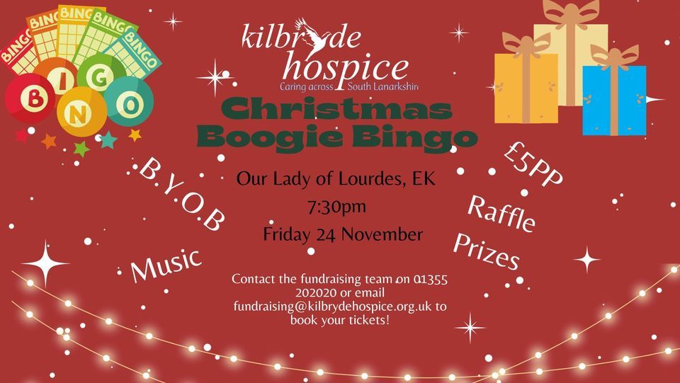 Christmas Boogie Bingo, Our Lady of Lourdes RC Church, East Kilbride