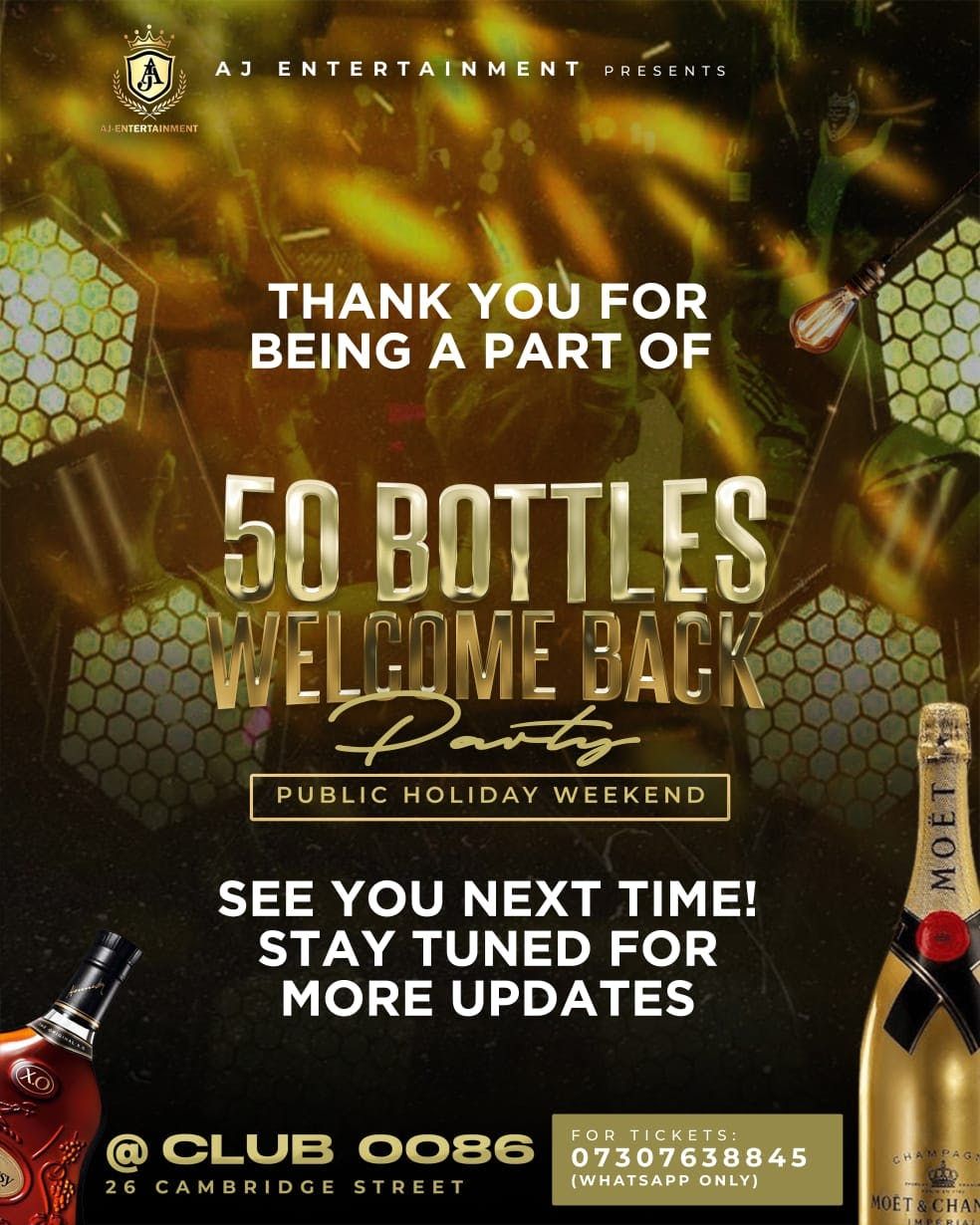 0086 50 BOTTLES WELCOME BACK PARTY  | Event in Glasgow | AllEvents