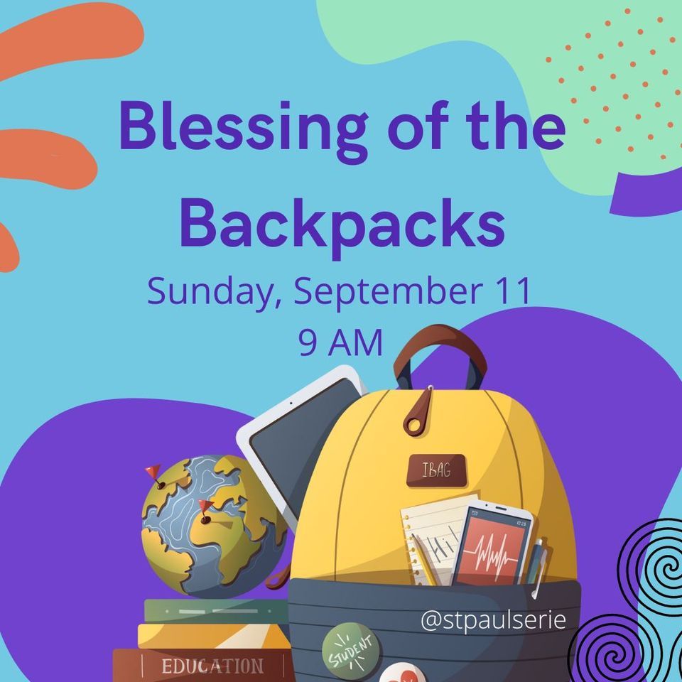 Blessing of the Backpacks, St. Paul's Lutheran Church, Erie, September