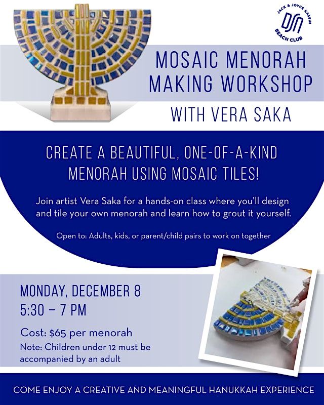 Mosaic Menorah Making Workshop with Vera Saka, 8 December | Event in Deal | AllEvents