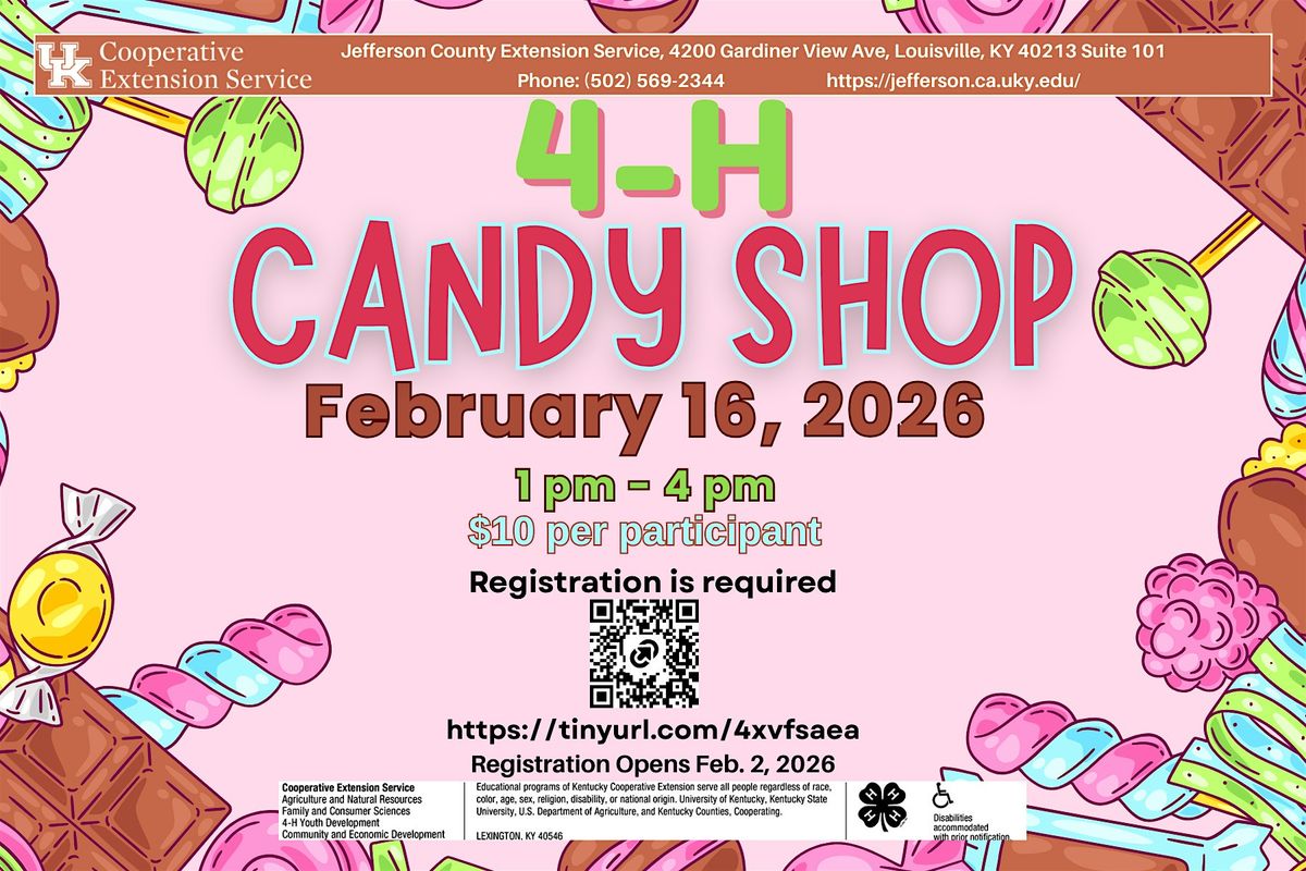 4-H Candy Shop- Candy Making  Day Camp, 16 February | Event in Louisville | AllEvents