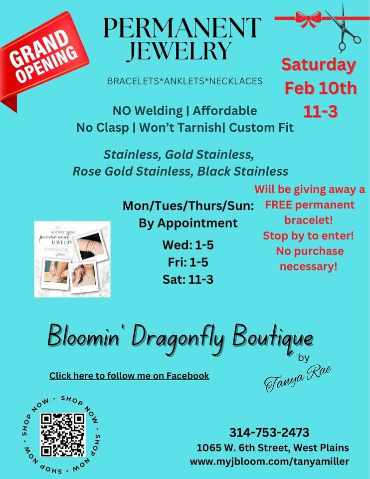 Permanent Jewelry Grand Opening FREE jewelry drawing, 1065 W 6th