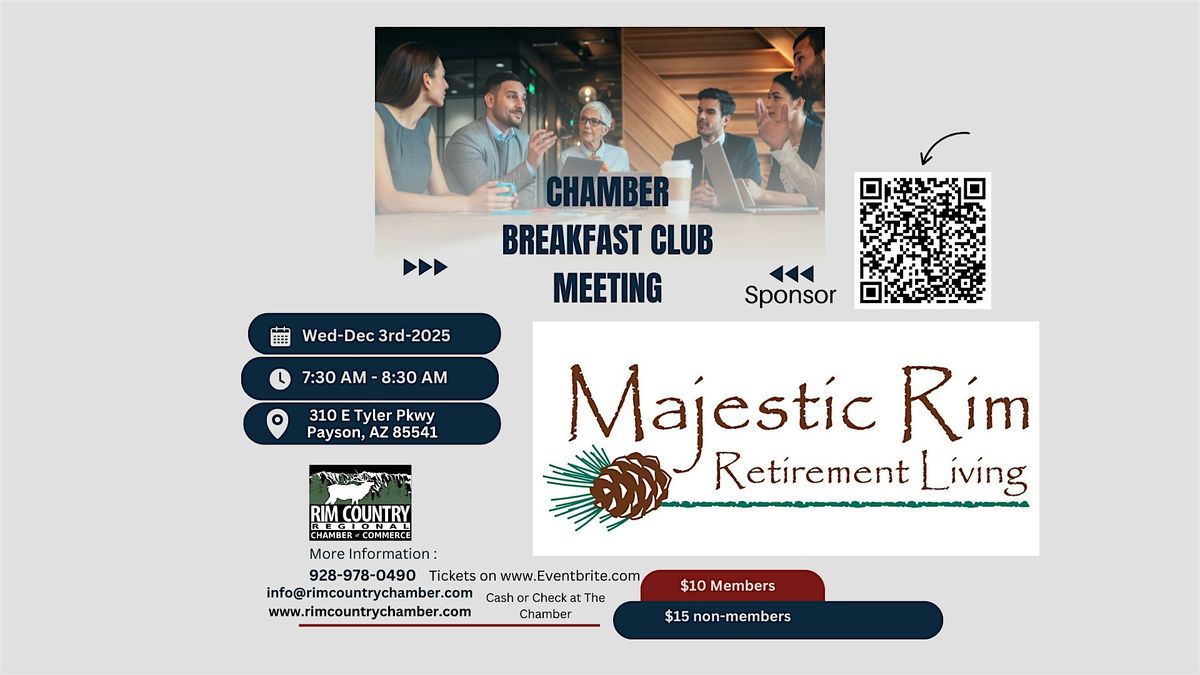 Chamber Breakfast Networking Club Meeting, 3 December | Event in Payson | AllEvents