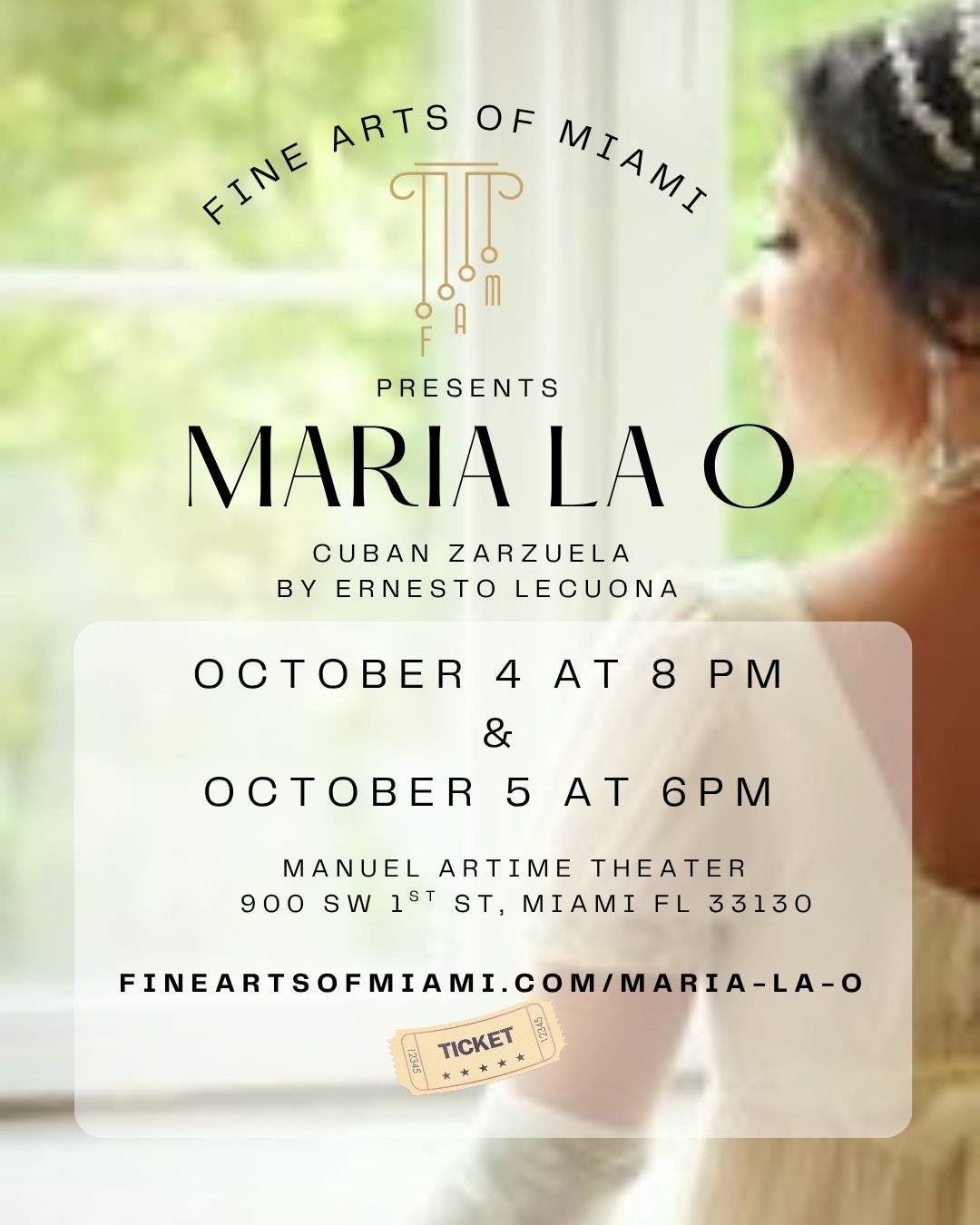Maria La O at Manuel Artime Theatre, 4 October | Event in Miami | AllEvents