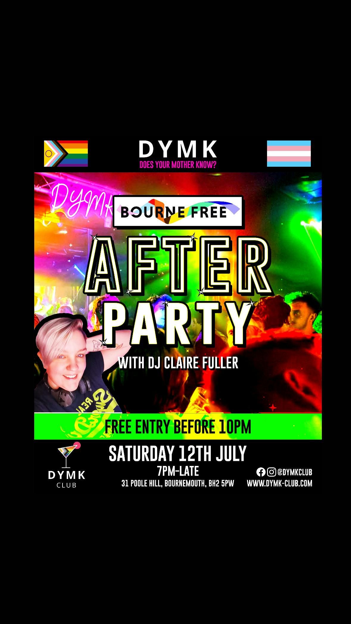 BOURNE FREE AFTER PARTY WITH DJ CLAIRE FULLER 🏳️‍⚧️🏳️‍🌈, 12 July | Event in Bournemouth