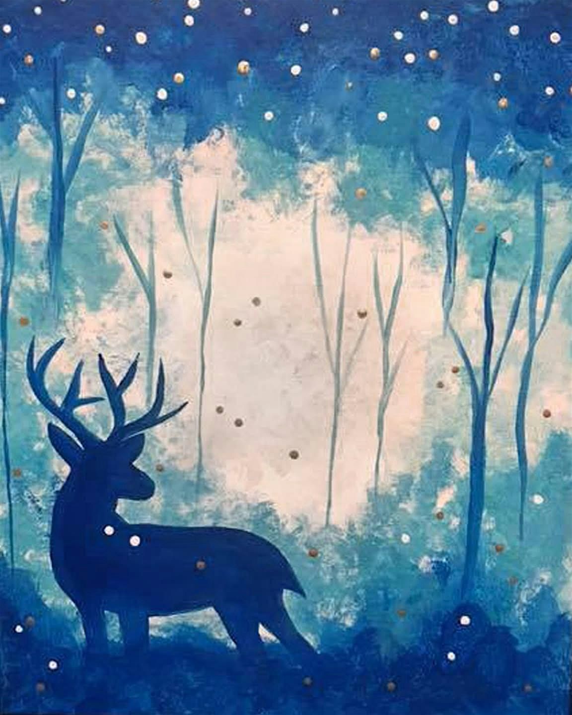 Brookse’s Bar & Grill Deer in Forest Painting, 15 January | Event in Winfield | AllEvents