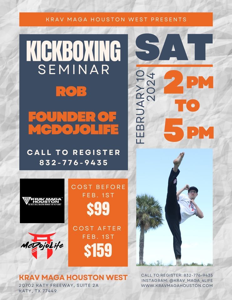 Kickboxing Seminar , Krav Maga Houston West, Katy, February 10 2024
