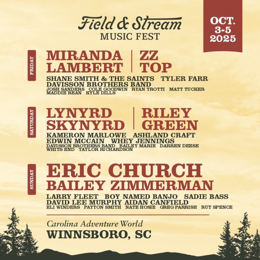Field and Stream Music Fest: Lynyrd Skynyrd  Riley Green & Kameron Marlowe - Saturday, 3 October | AllEvents