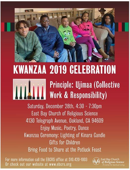 Join Our 2019 Kwanzaa Celebration East Bay Church Of Religious Science Oakland 28 December