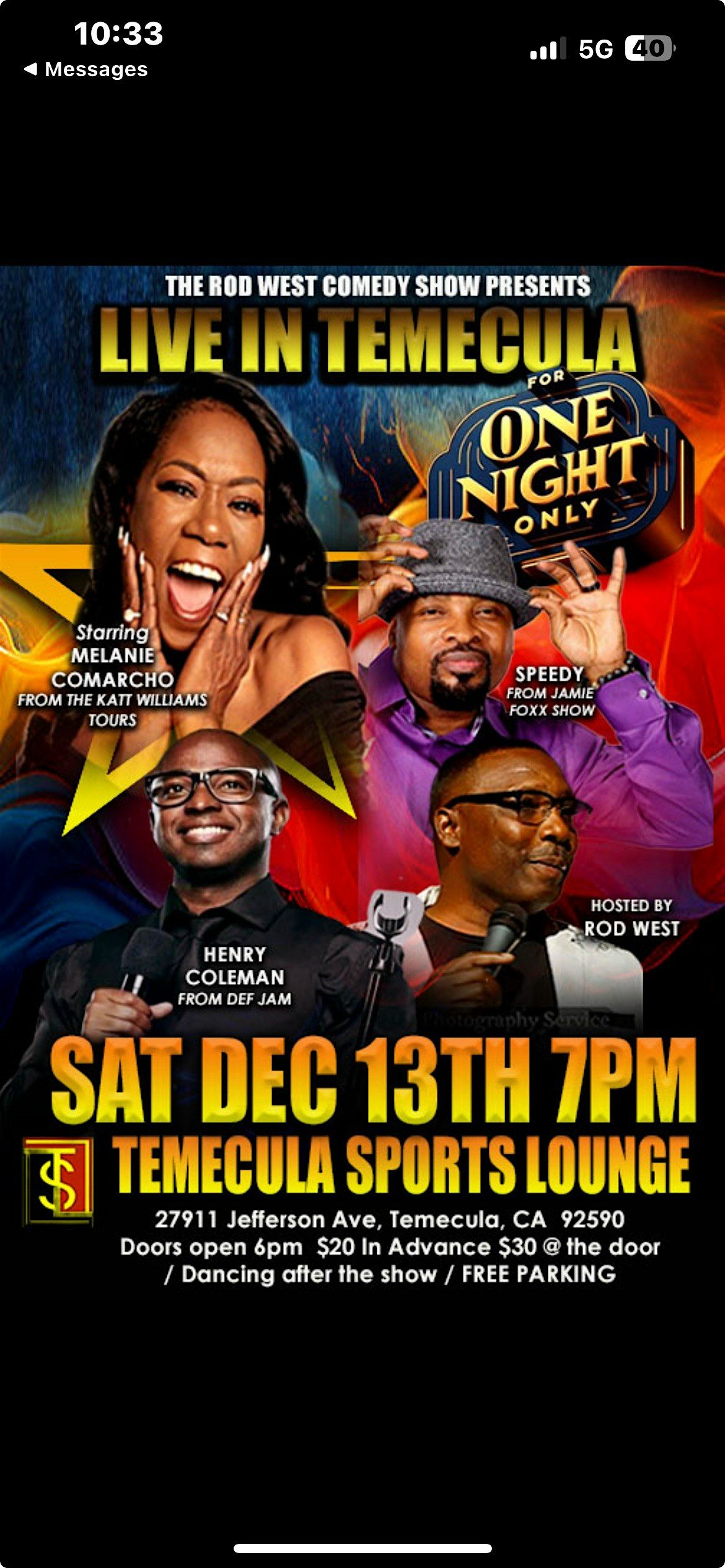 THE ROD WEST COMEDY SHOW, 13 December | Event in Temecula | AllEvents