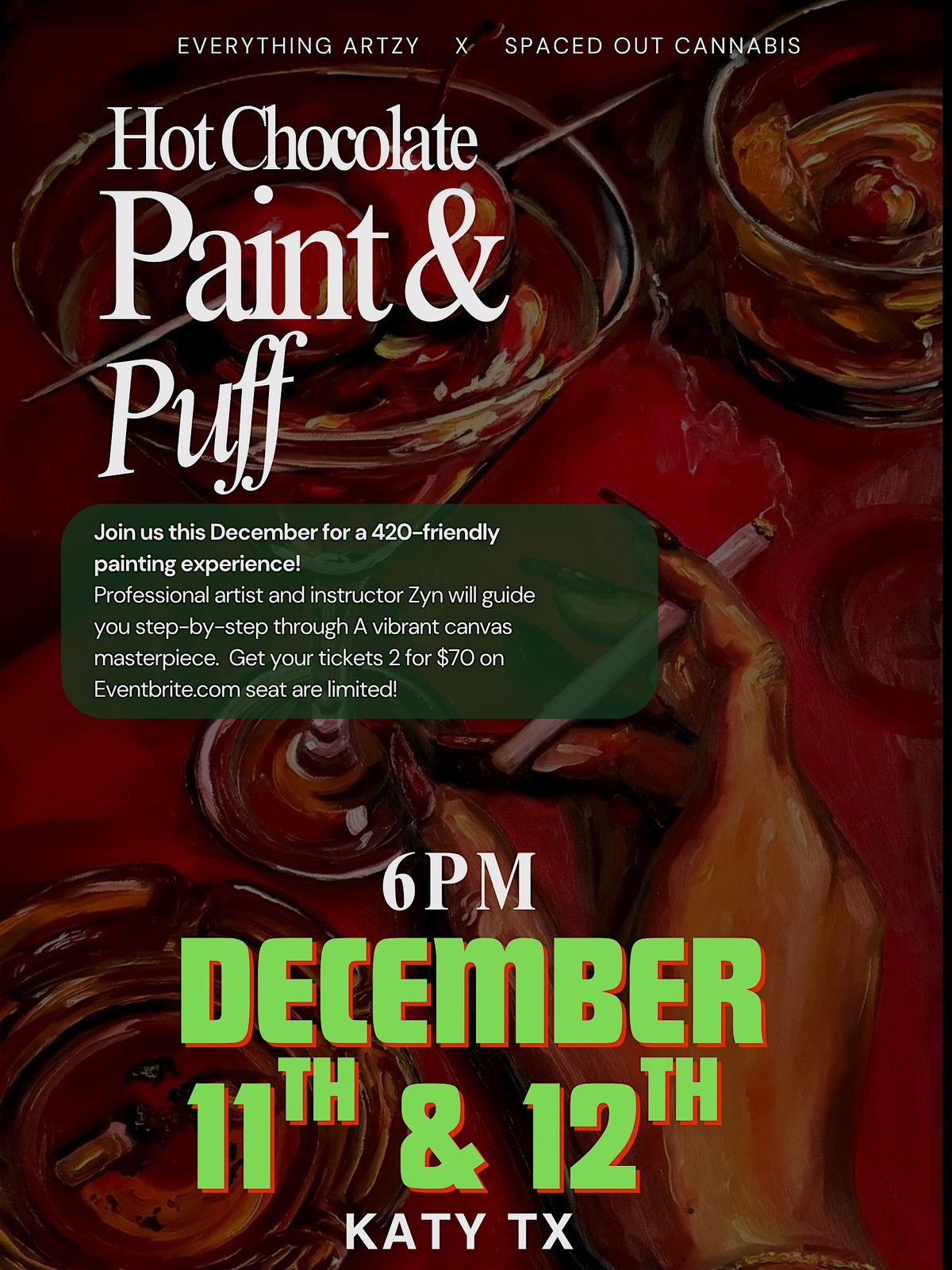 Hot Cocoa Paint and Puff, 11 December | Event in Houston | AllEvents