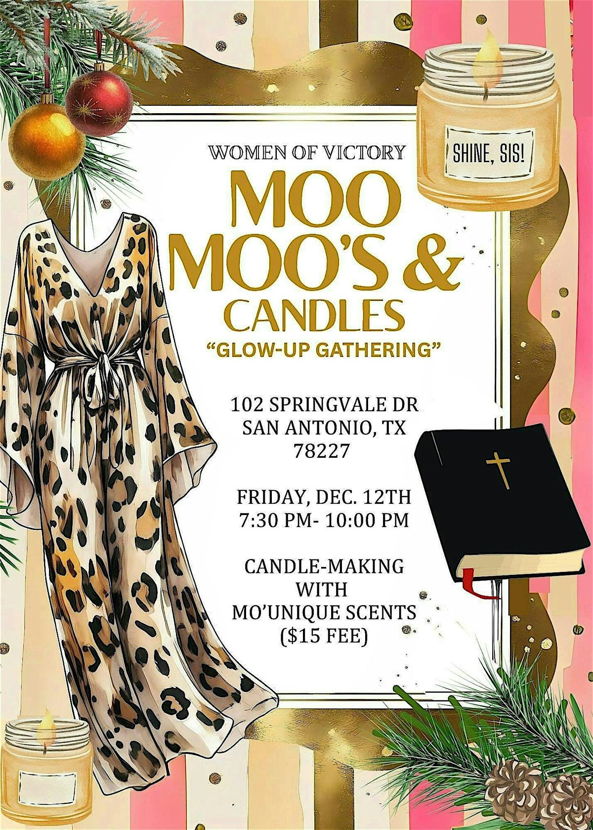 MOO MOO'S & CANDLES "GLOW-UP  GATHERING", 12 December | Event in San Antonio | AllEvents
